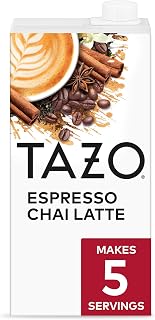 TAZO Espresso Chai Latte, Black Tea Concentrate, Easy to Serve Espresso Chai Tea for Everyday Cafe Style Lattes, Hot or Iced Coffee-like experience, Barista Approved, 32oz Tea Mix Carton