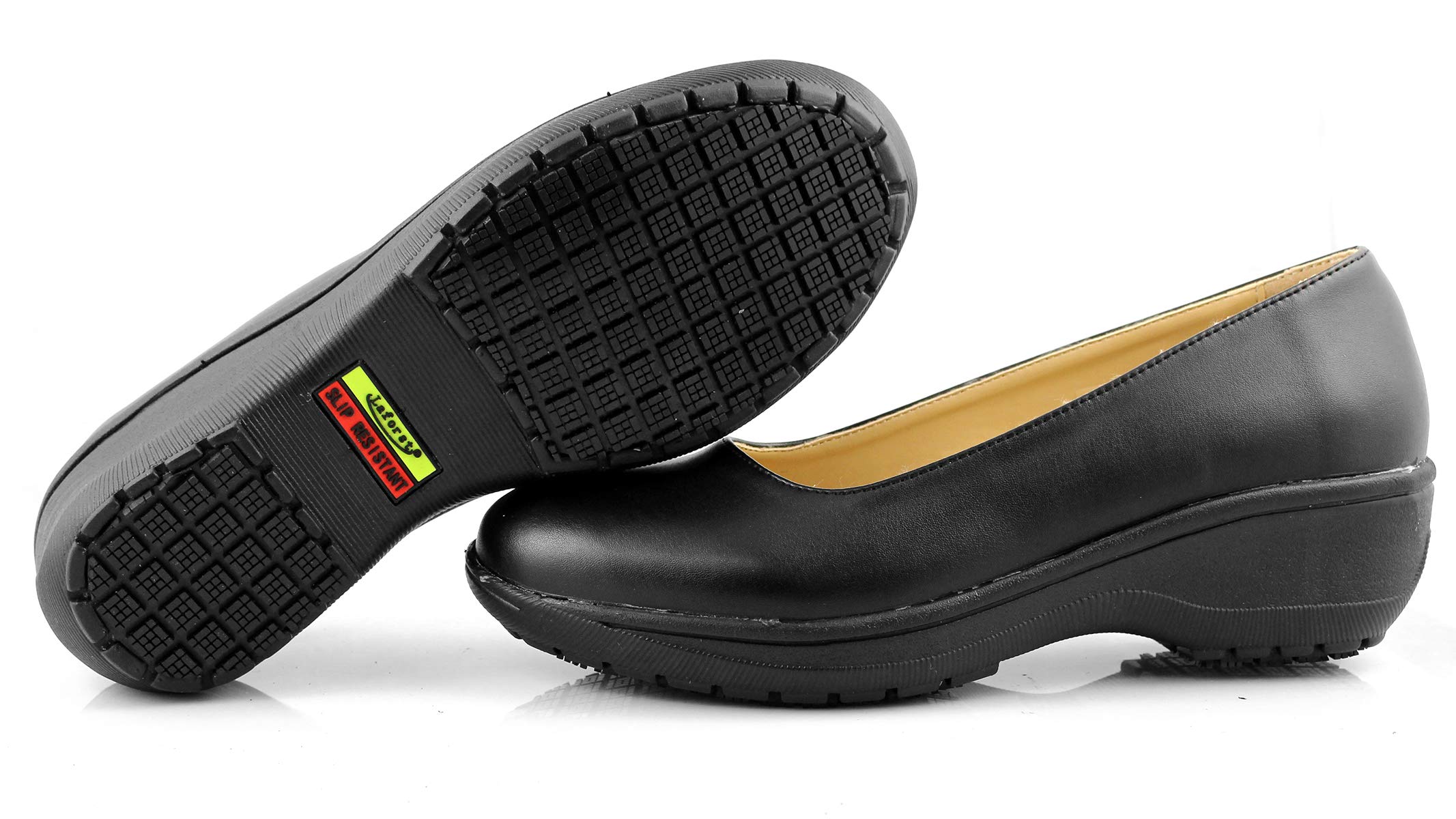 Laforst Darling Manmade Upper Slip Resistant Waitress Server Fashion Slip On Shoes Black 9