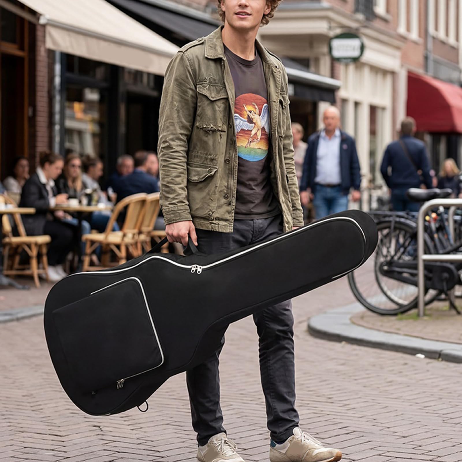 Custodia protettiva per chitarra, borsa per il trasporto di strumenti musicali, zaino spesso, custodia per chitarra acustica, facile da trasportare
