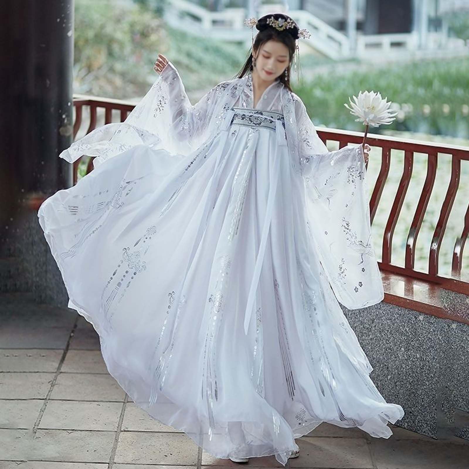 Antyczne sukienki Hanfu (S-3XL), damski kostium Tang (rozmiar plus), cosplay/na co dzień, top + spódnica + bluzka z rękawami