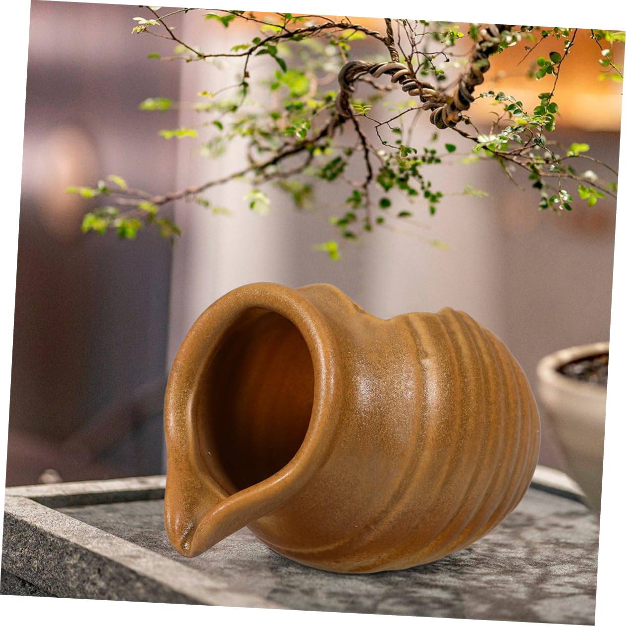 BESTOYARD Fontana a Cascata in Ceramica per Giardino Circolazione Acqua, Vaso Decorativo Stile Classico Multifunzionale per Acquari e Cortili Fai da Te