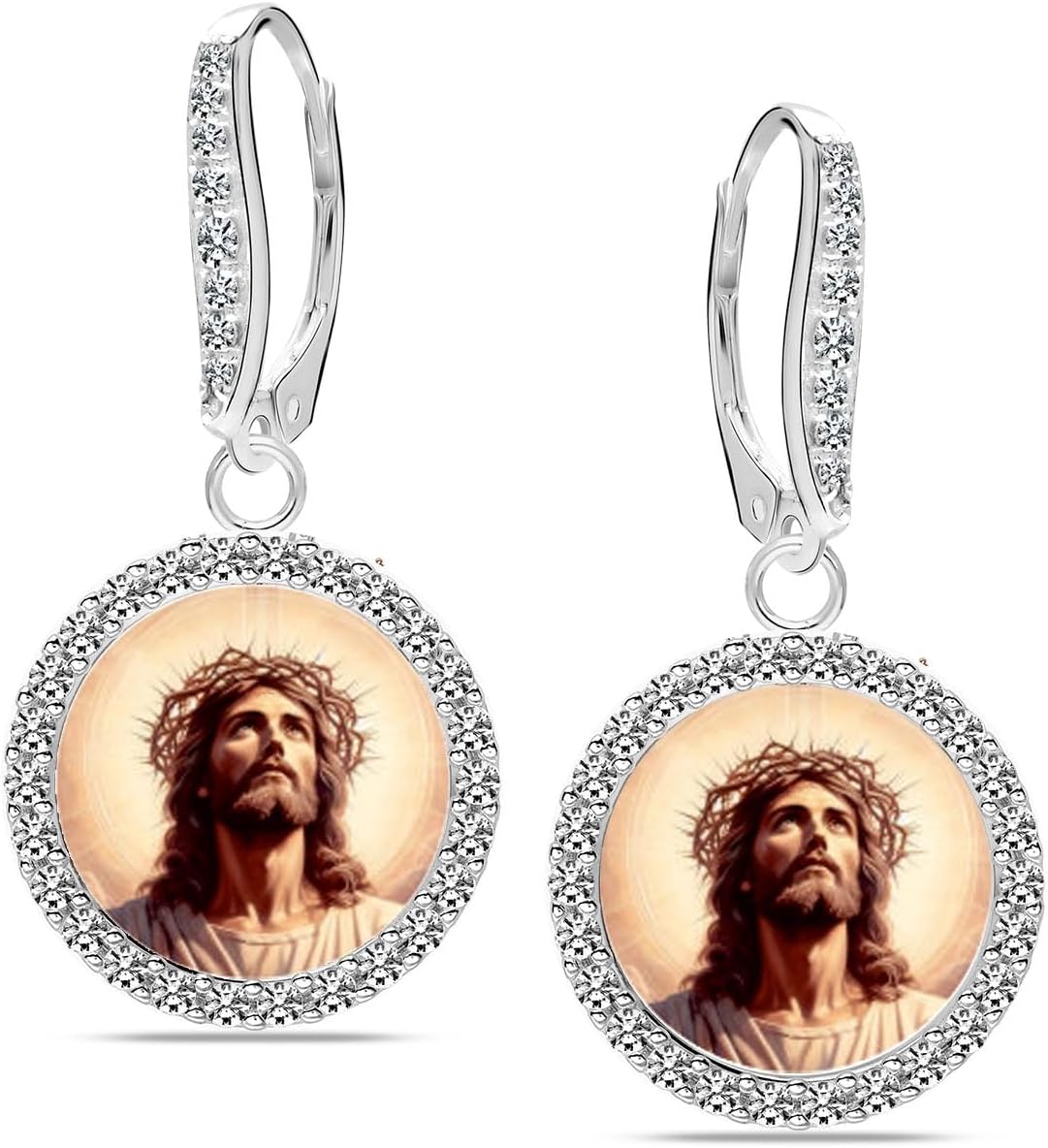 LeCalla 925 Sterling Silver Teardrop Earrings for Women | Sacred Heart of Jesus Drop Earrings | Lovely Jesus Christ/Christian Jewelry Gifts for Birthday Mothers Day Christmas