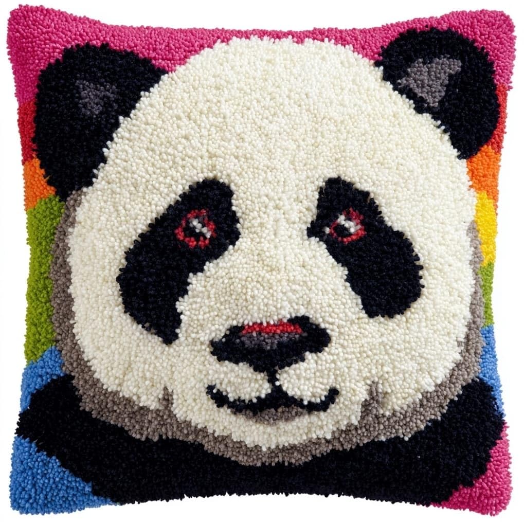AxiangziK Latch Hook Pillow Kits 17x17in,Cute Panda