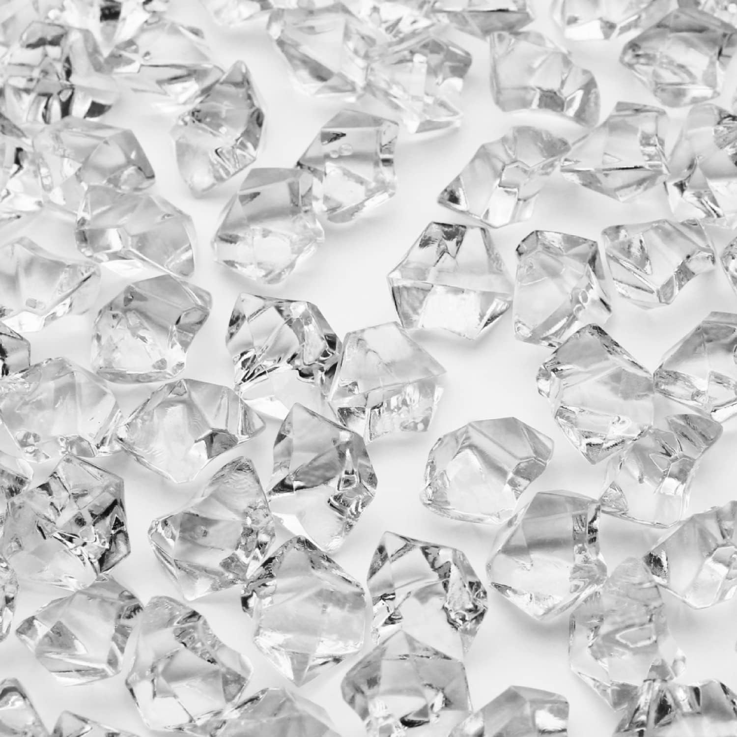 PMLAND Clear Acrylic Ice Rocks Crystals Gems - 1 Inch Length 3 lbs Bulk Bag for Vase Filler Table Scatter Party Wedding Arts Crafts Decoration Display Idea