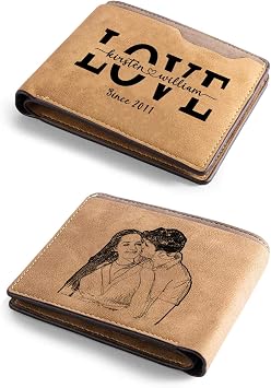 Custom Photo Wallet for Boyfriend - Personalized Leather Wallet for Men, Husband - Valentines Day Color 2