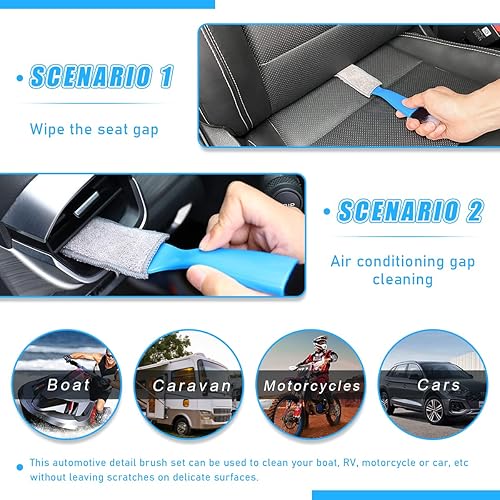 Miniatura 6 de Cepillo para detalles del interior del automóvil, recolectores de polvo para eliminación de cerdas ultra suaves, tablero de limpieza universal del