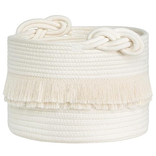Miniatura 1 de TIMEYARD Cesta de almacenamiento pequeña de cuerda tejida para organizar la cesta de regalo, cesta vacía para la ropa sucia del bebé para juguetes,