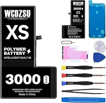 Battery Replacement for iPhone Xs 3000mAh High Capacity New 0 Cycle Li-Polymer Battery for iPhone Xs with Full Tool Kit Model A1920 A2097 A2098 A2100