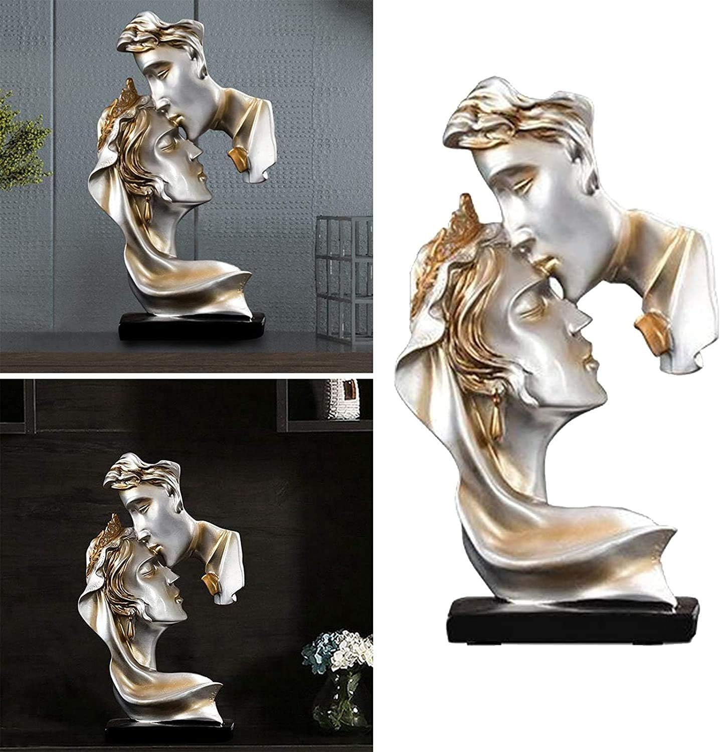 Couples Figurine Abstract Statue Couple Sculpture Nordic Couples with Kiss Shape Design for Desktop Bedroom Ballroom Ornament - Image 6