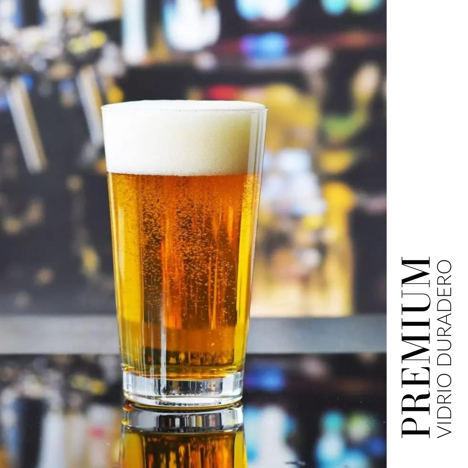 Krosno Altos Vasos Copas de Cerveza | Conjunto 6 Piezas | 530 ML | Colección Pure | Perfectos para Uso en Casa, Restaurante y en Fiestas | Apto para Lavavajillas