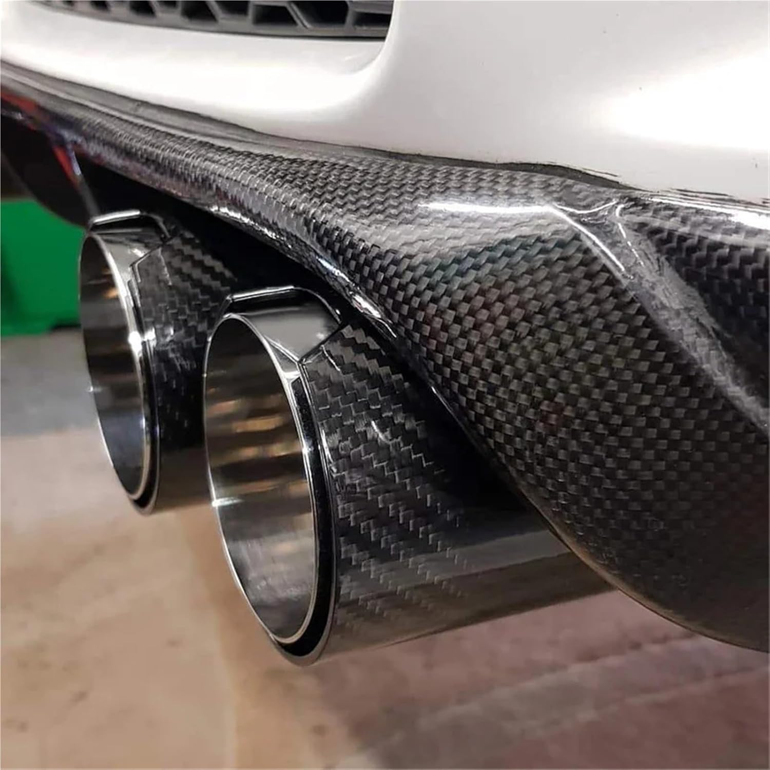 4pcs Carbon Fiber 80mm Exhaust Tips for BMW M3 E90 E92 E93 7