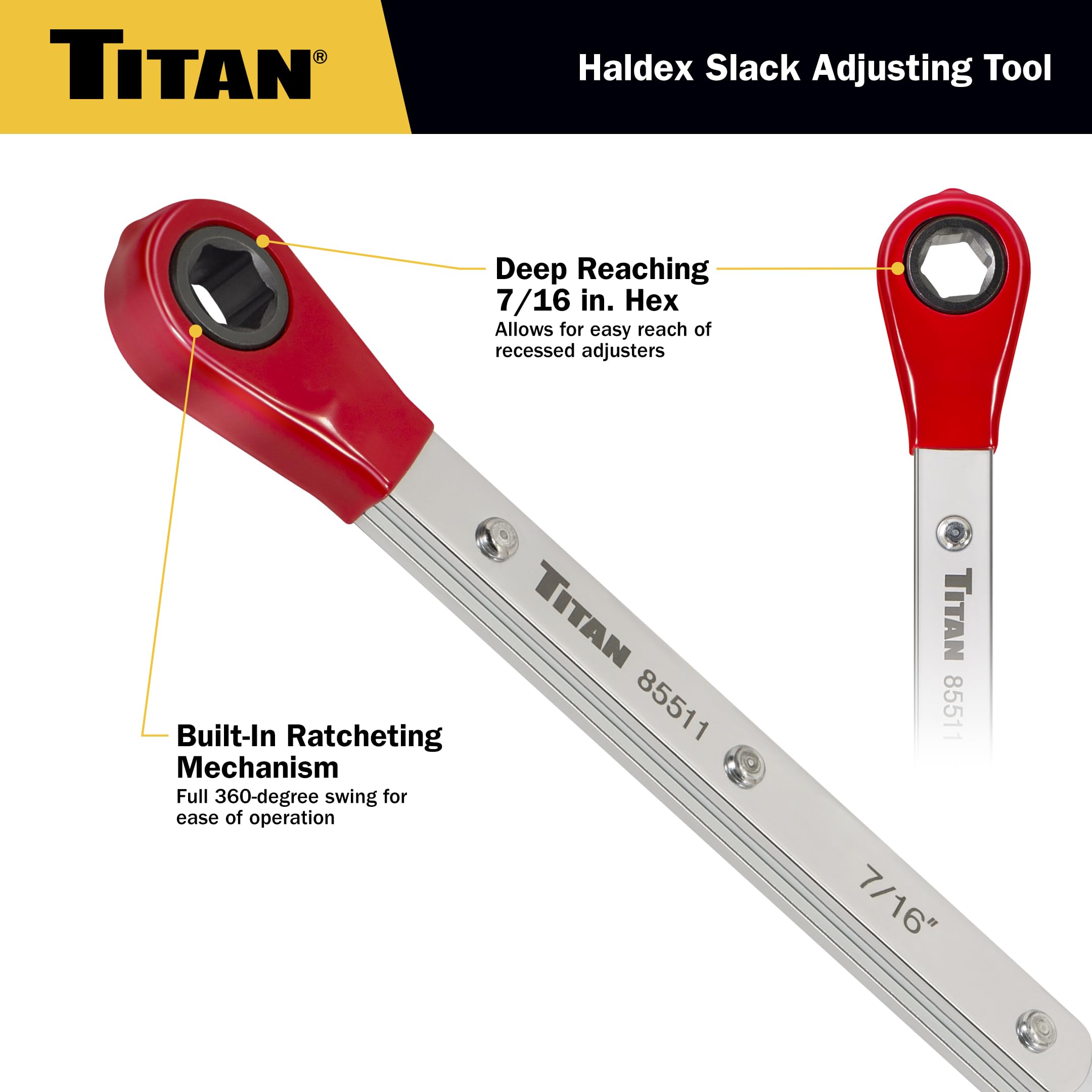 Titan 85511 7/16-Inch XL Slack Adjusting Wrench, Factory - Image 3