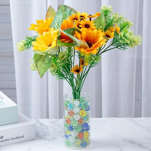 Miniatura 5 de LovesTown 60 canicas de vidrio a granel, ojos de gato de 0.63 pulgadas, canicas de vidrio mixtas, juguetes retro divertidos juguetes de huevos de