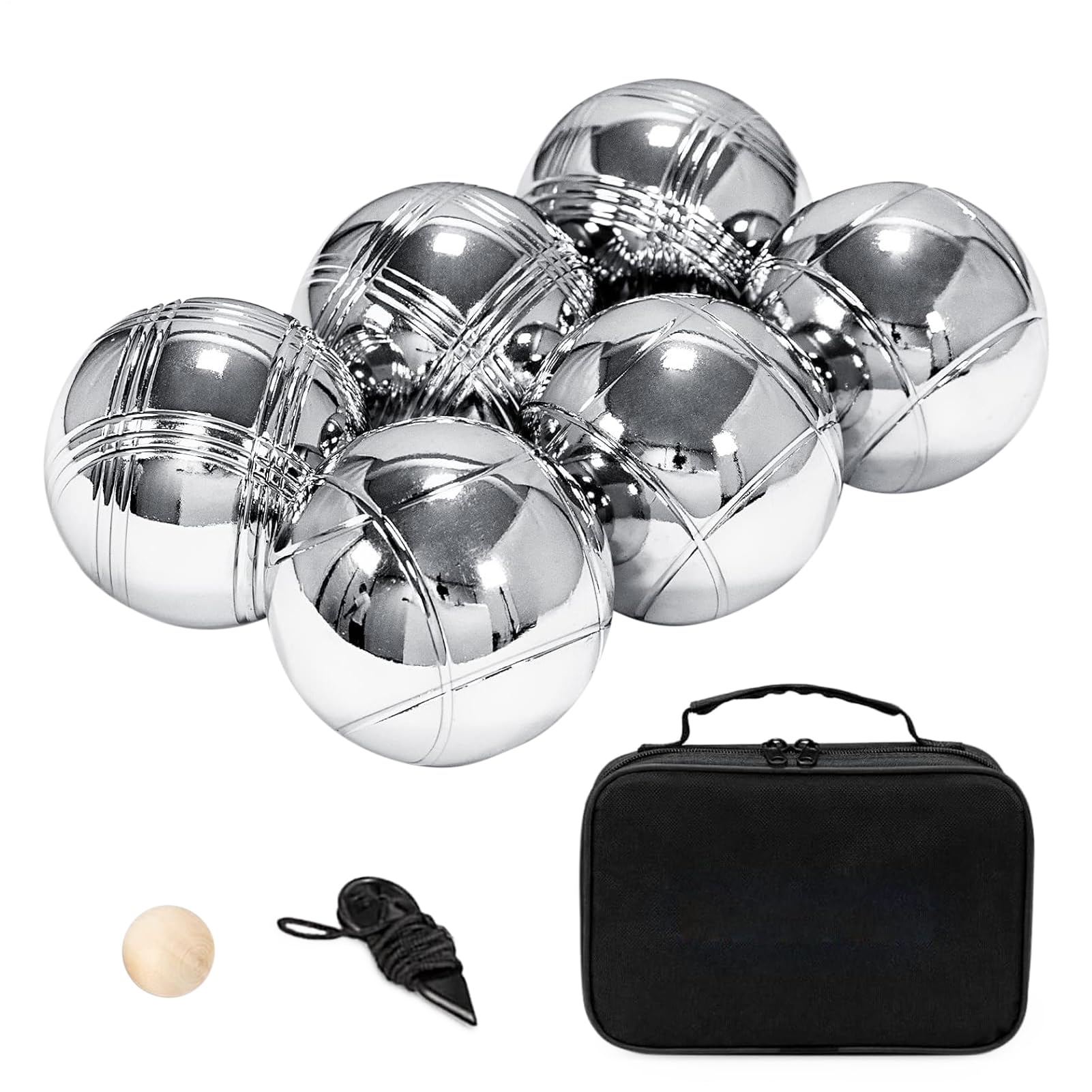 Set Bolas Petanca Kit Juguete , Bolsa Portátil | Juego Bolos Bola Maciza Para Actividades En El Patio, La Playa, El Picnic Y Las Vacaciones