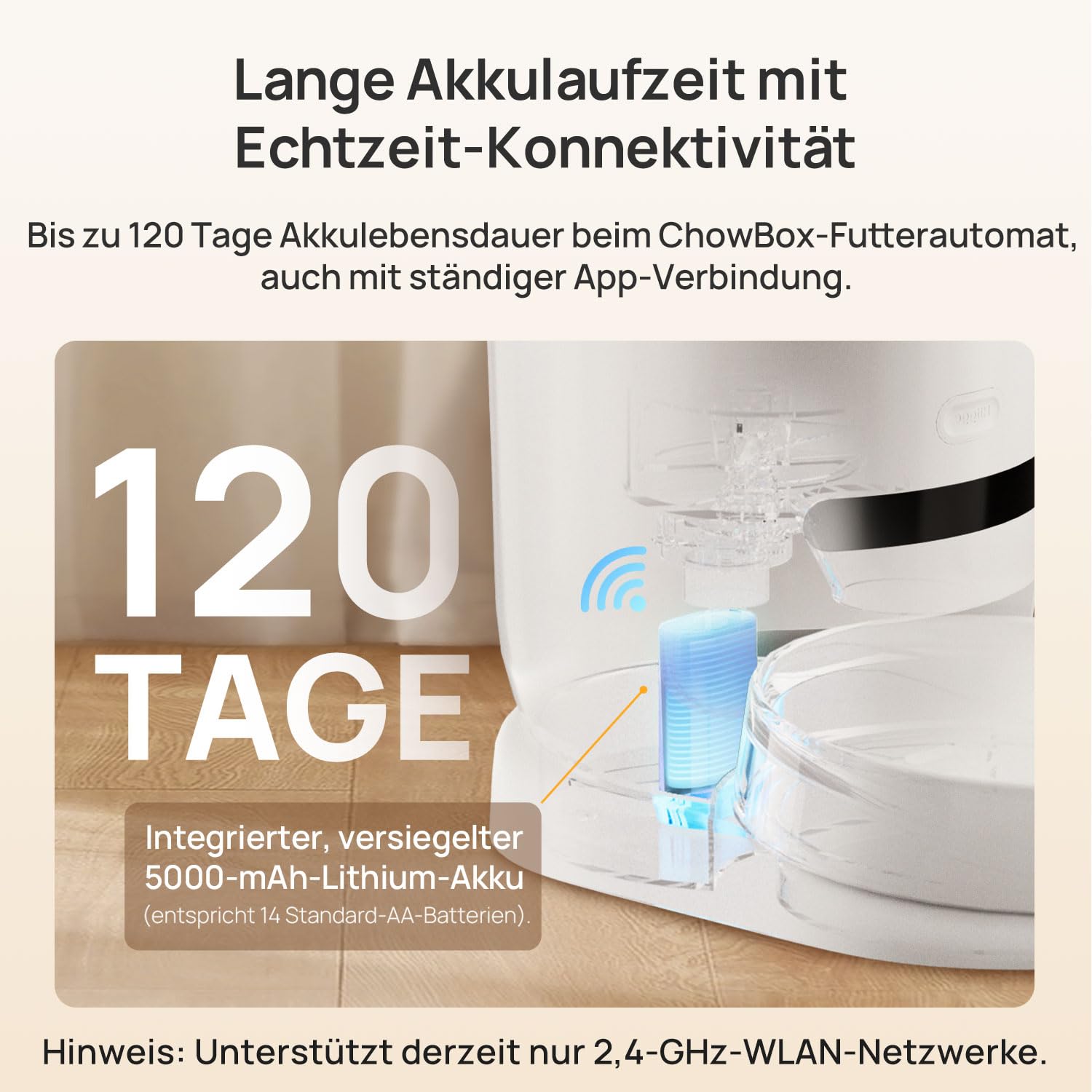 KI Futterautomat Katze 4.3L mit App,120 Tage Akku,ideal für Reisen | Katzenfutter Automat mit Wiegesystem,Futterstation Katzen Keramik,Automatic Cat Feeder,Trockenfutterspender für Katzen,Weiß