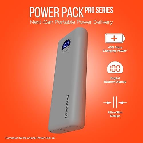 Miniatura 2 de HyperGear Cargador portátil de viaje Power Bank Pro +, 20,000 mAh, 35 W USB-C PD cargador de batería, banco de energía portátil, puertos de carga