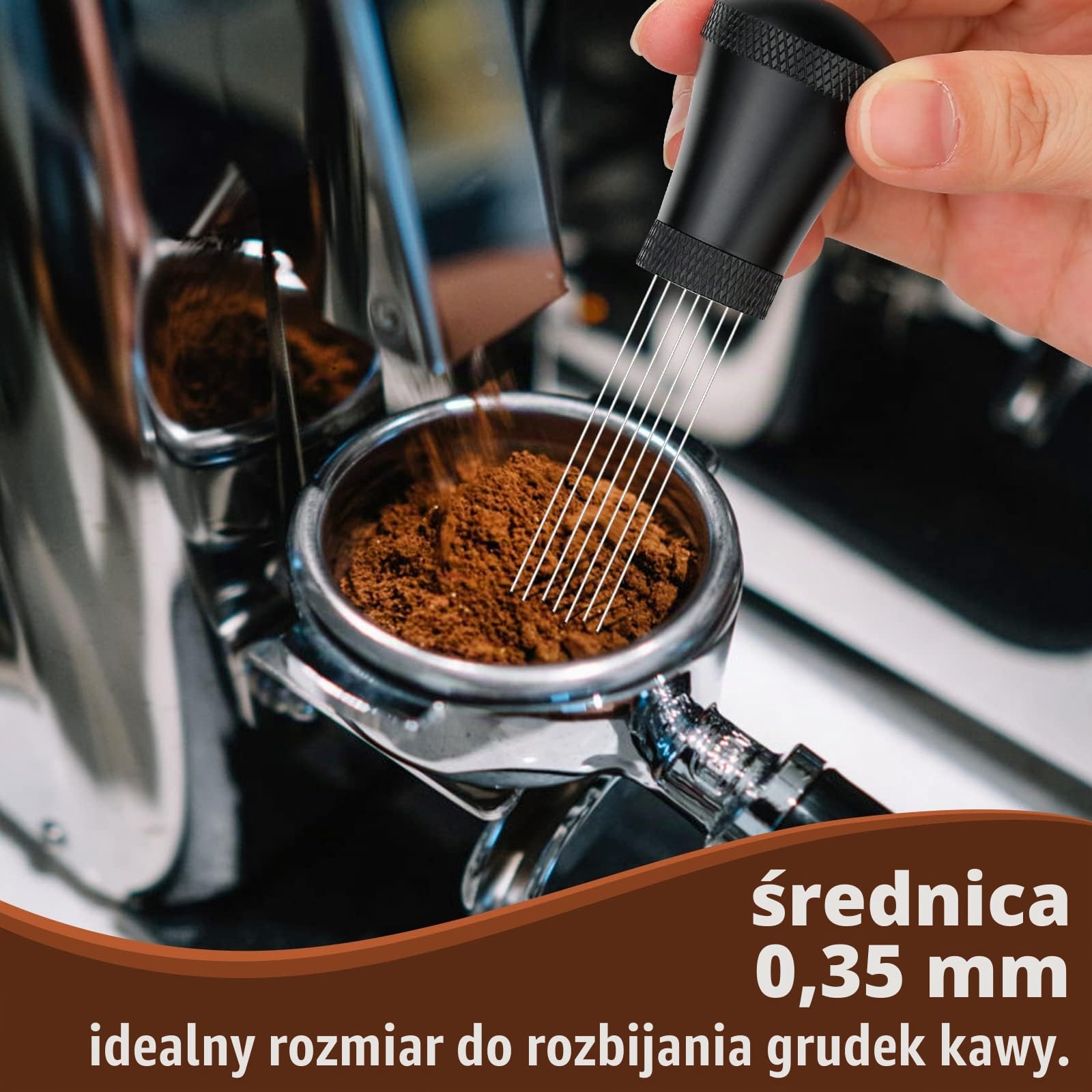 WDT Narzędzie do Dystrybucji Espresso Narzędzia Mieszadła Espresso, 0.35mm 7 Igieł Mieszadło do Kawy Espresso z Dodatkowymi 7 Wymiennymi Igłami (Czarne)