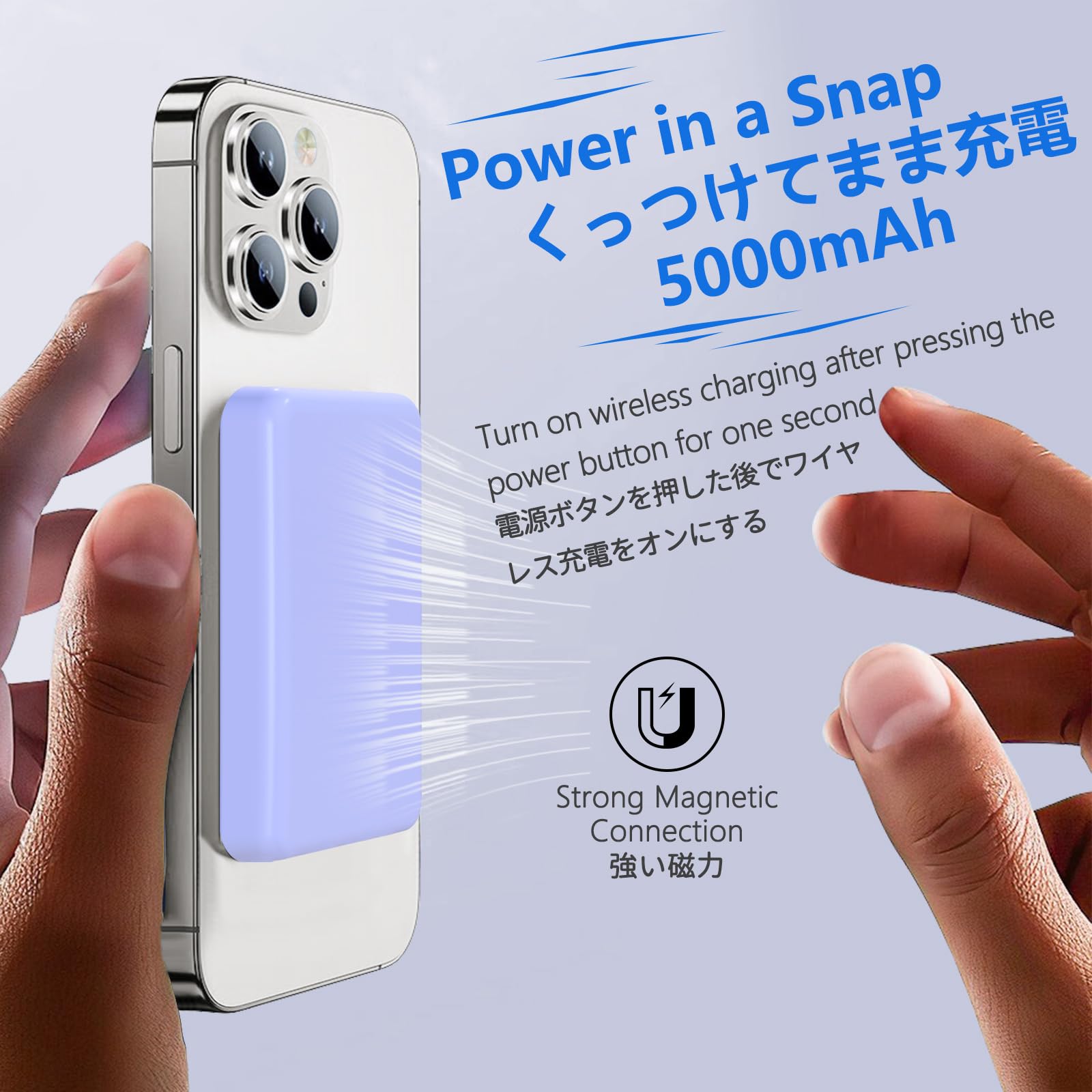 Power Bank LUCKYDUO 5000mAh Mag-Safe USB-C Compatible - Dettaglio