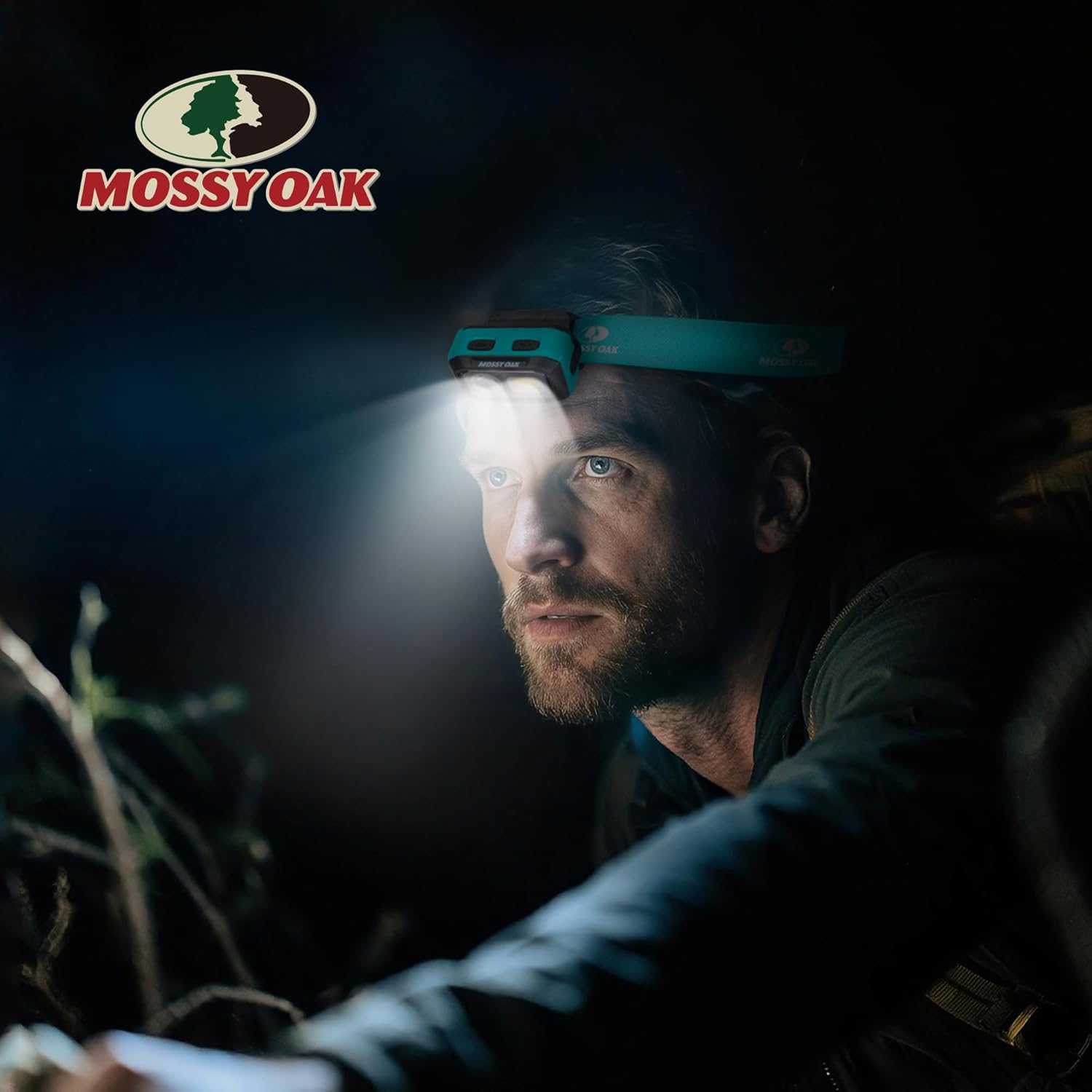 Mossy Oak 600 Lumens LED Headlamp, Dual Power Source, Motion Sensor Head Lamp with Magnetic Base, Stepless Dimming, Memory Mode for Camping, Running, Hiking, Valentine's Day