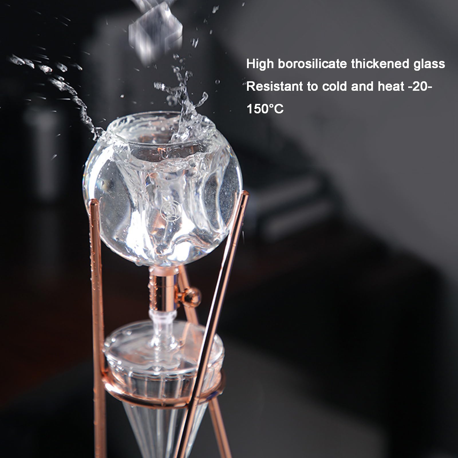Cold Brew Coffee Tower, 500 Ml Eiskaffeemaschine, Mit Slow Drip-Technologie, Edelstahlständer, Glaskanne, Handgespülter Espresso, Ergibt 3-5 Tassen