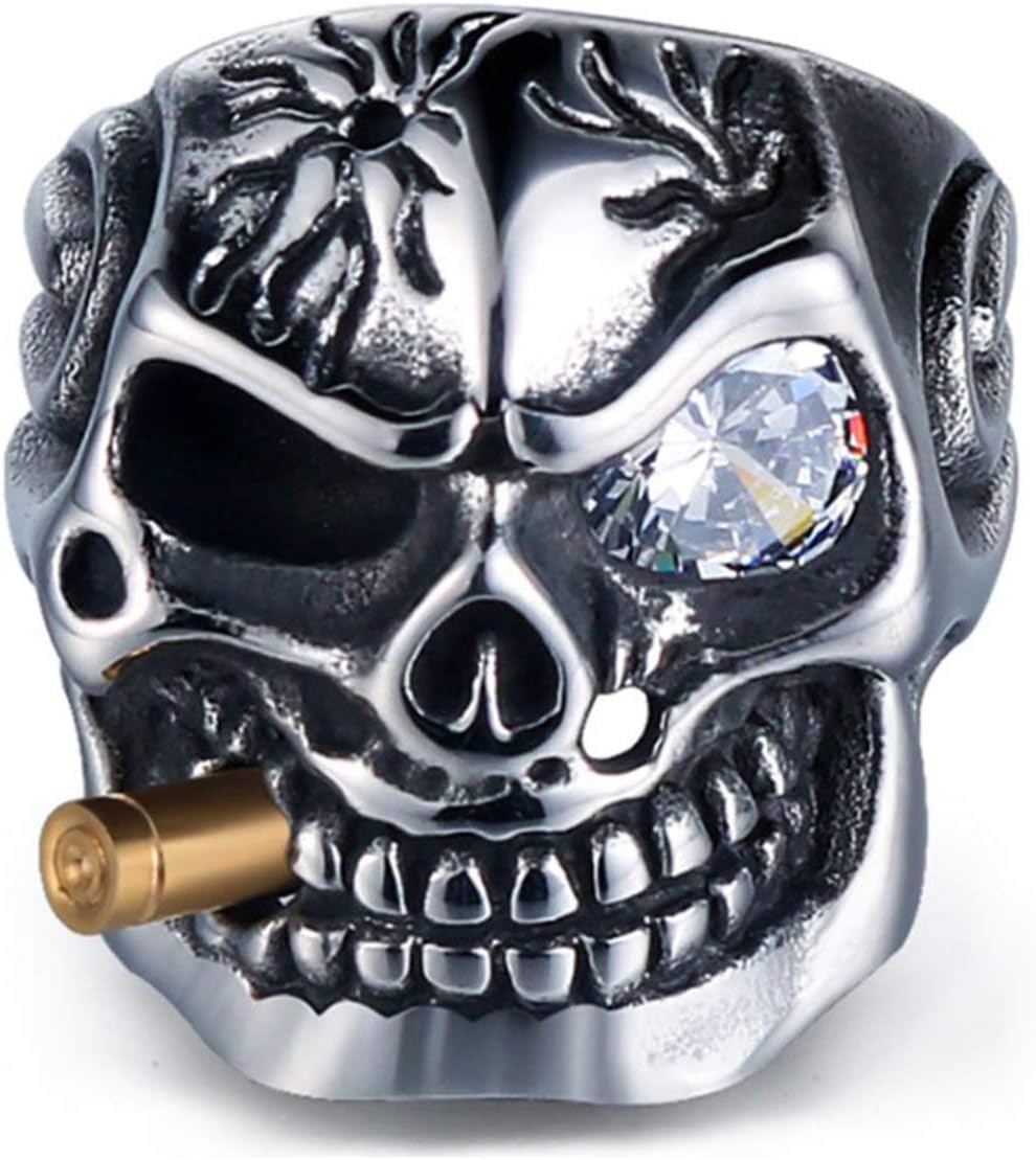 HanTian Anti-Allergic Domineering Diamond-Studded Stainless Steel Ring Rock-Loving Punk-Man's Ring (13)