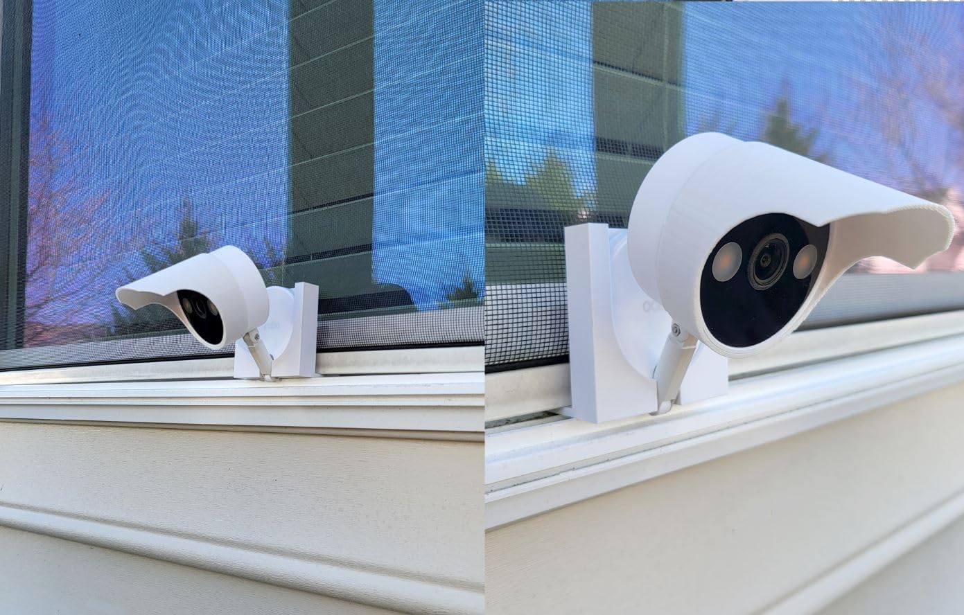 Window Screen Mount + Lens Hood Compatible with Tapo 2K C120 Security Wireless Camera for Window sill | for Sliding and Non-Sliding Screens | for Yard or Driveway Watching | 2 Colors