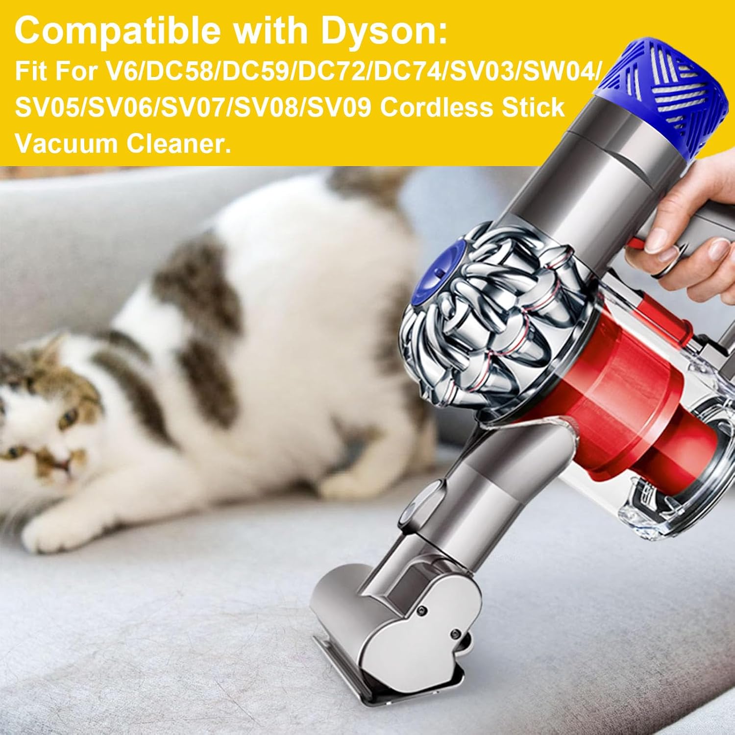 Motor Rear Cover Replacement Parts Compatible with Dyson V6 Vacuum Cleaner,with Post Filter for Dyson V6 DC58 DC59 DC62 DC72 DC74 Accessories,Attachment for DC58 DC59 DC62 DC72 DC74