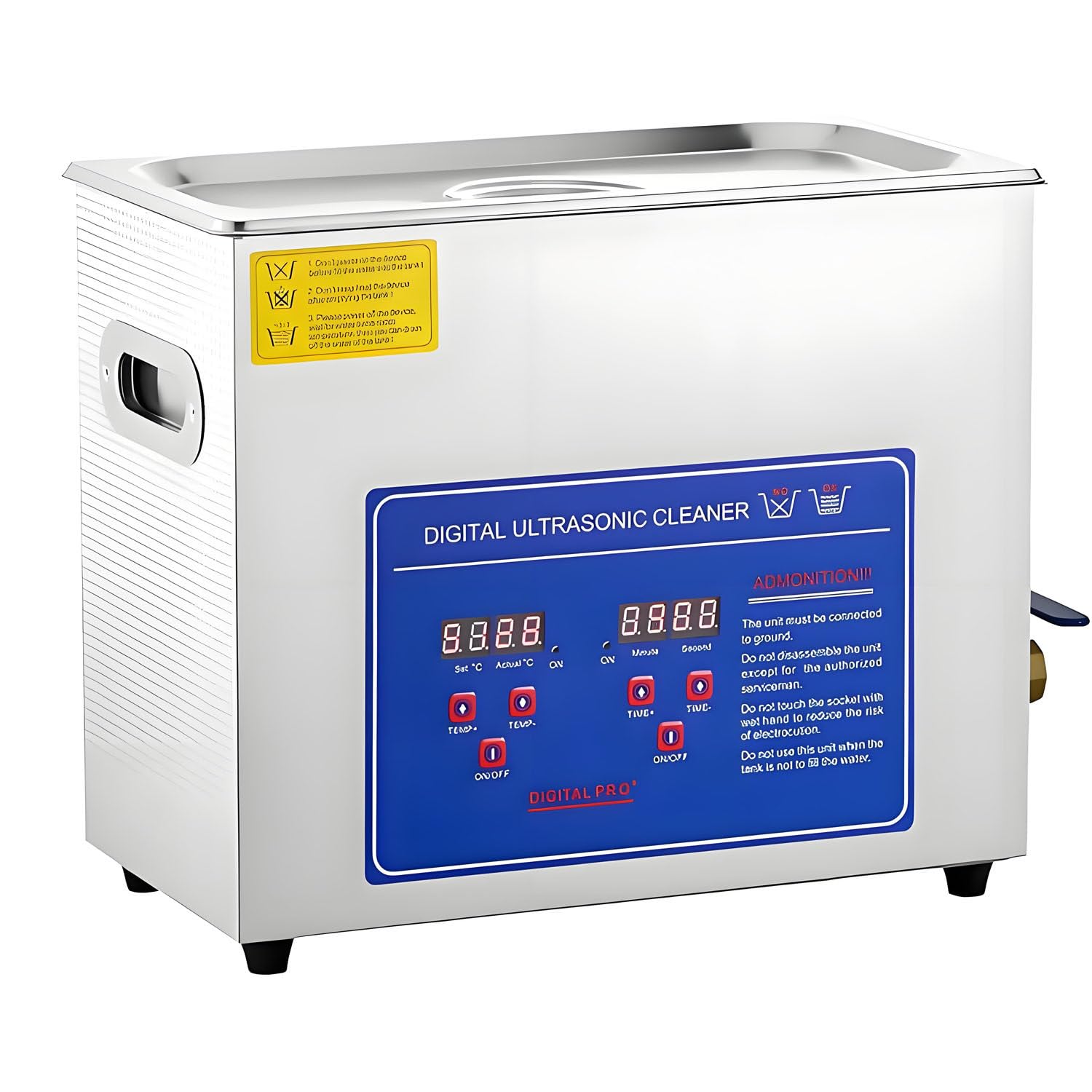 Pulitore a ultrasuoni professionale, pulitore a ultrasuoni digitale con timer e riscaldatore digitali, pulitore a ultrasuoni industriale per orologi, strumenti, utensili e parti metalliche 4.5L