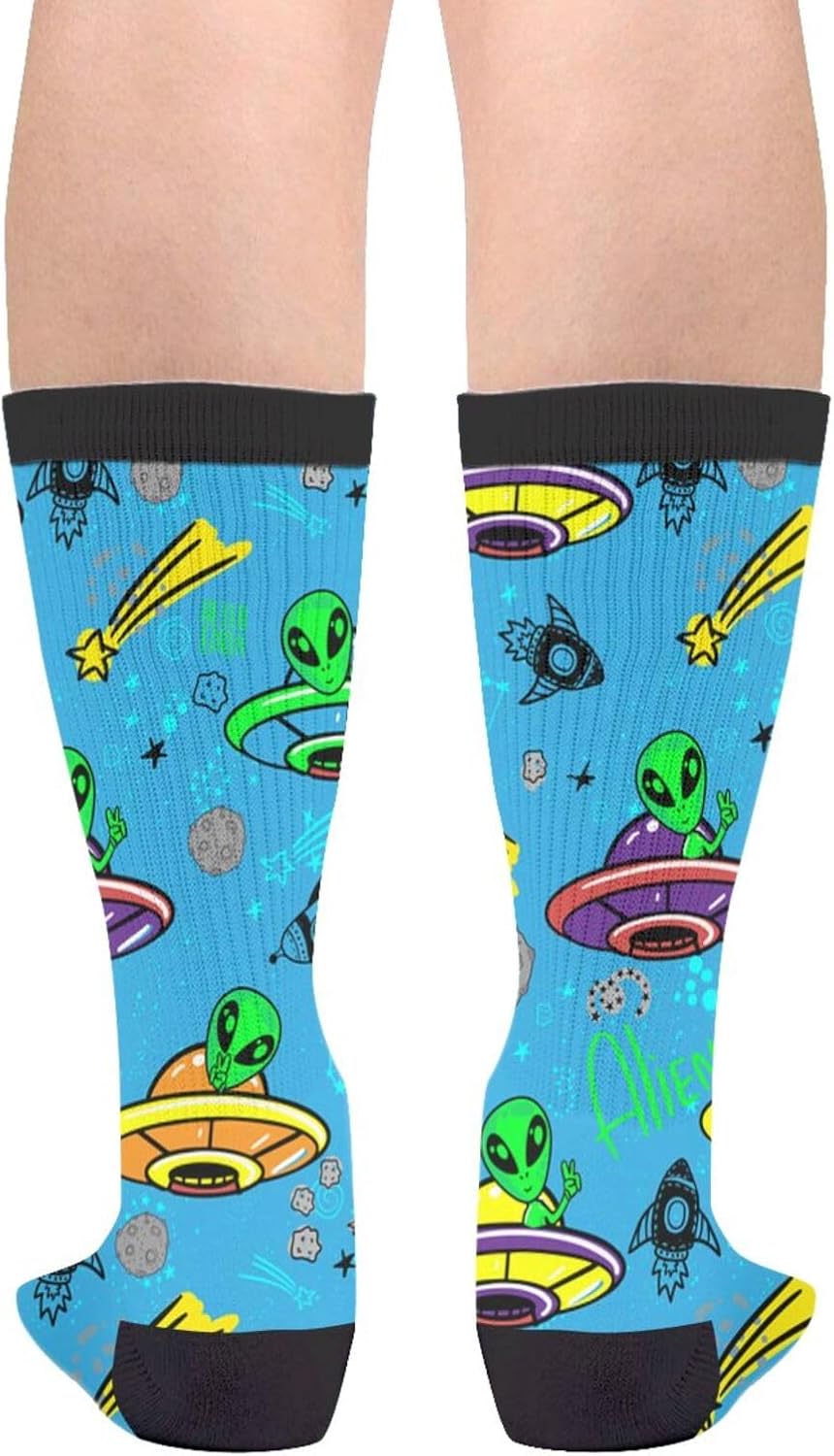Alien Novelty Crew Socks Casual Crazy Funny Dress Socks For Women Men Teens Gift - Image 2