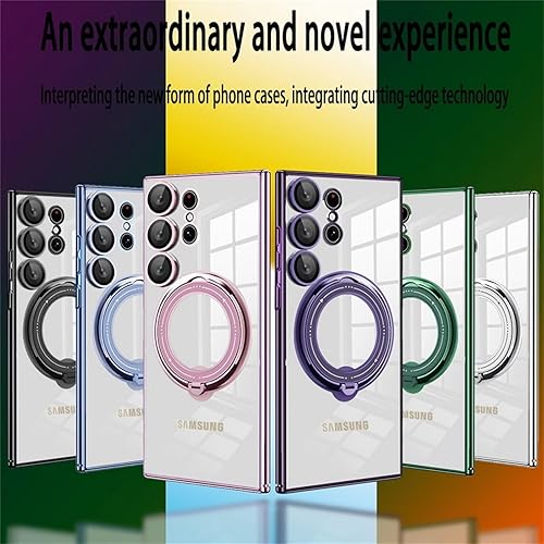 Miniatura 2 de Compatible con fundas magnéticas transparentes para Samsung A32 4G, compatible con soporte de anillo MagSafe, soporte plegable invisible, protección