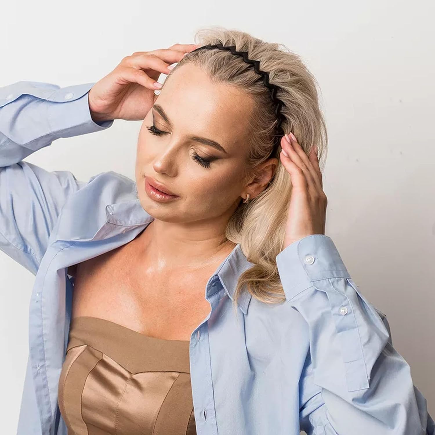 6 PCS Zig Zag Headbands Plastic Wavy Hair Head Band Comb with Teeth Hoop Accessories for Women Men Girls, Matte Morandi - Image 6