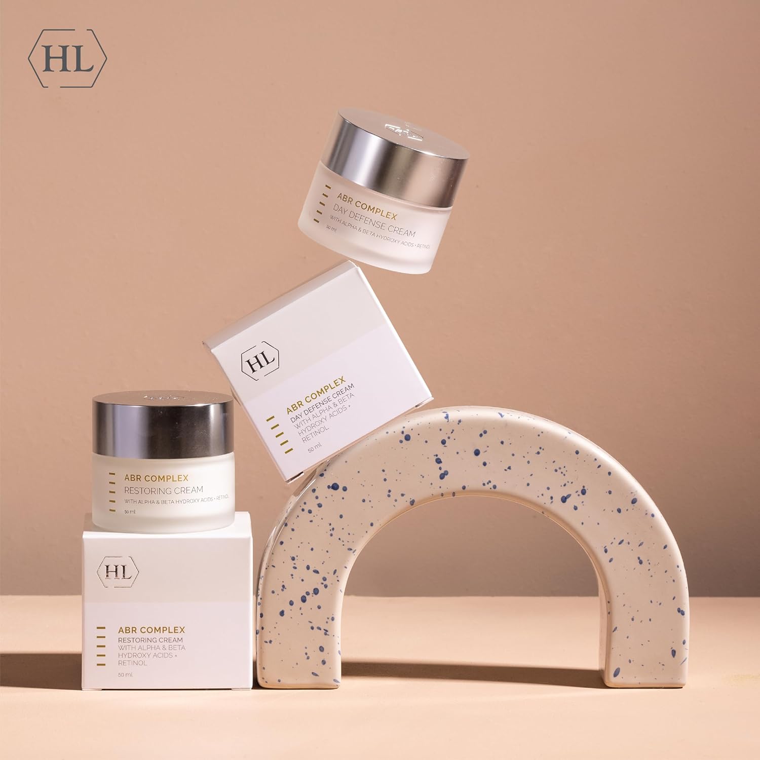 HL Holy Land Cosmetics ABR Complex Day Defense Cream with AHA, BHA and Vitamin C to improve skin elasticity & firmness, 1.7 fl.oz