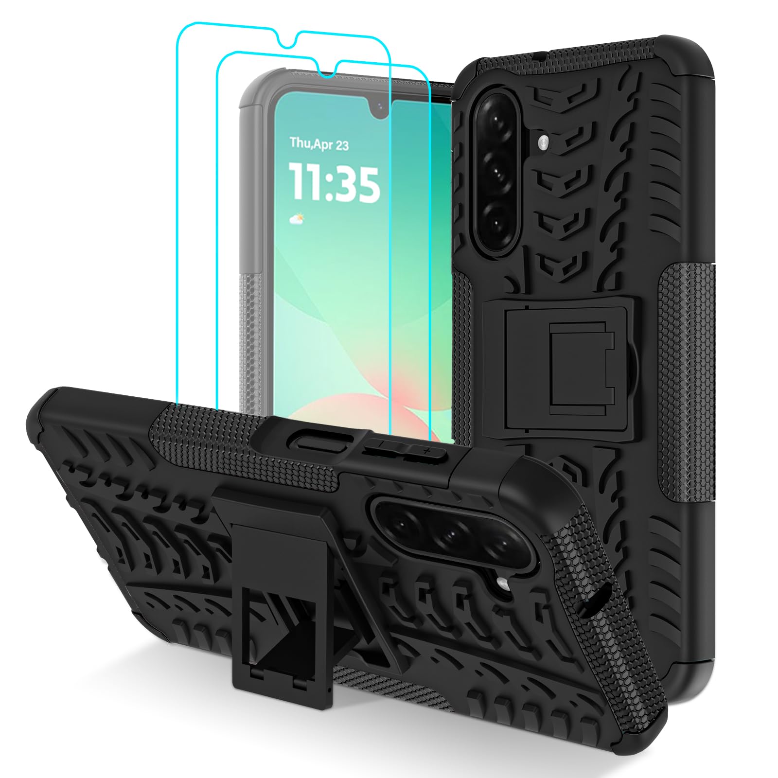 Iokmax for Samsung Galaxy A17 5G/ A26 5G Phone Case with 2 Pack Screen Protector | Military Grade Shockproof | Heavy Duty Robust Bumper Cover | with