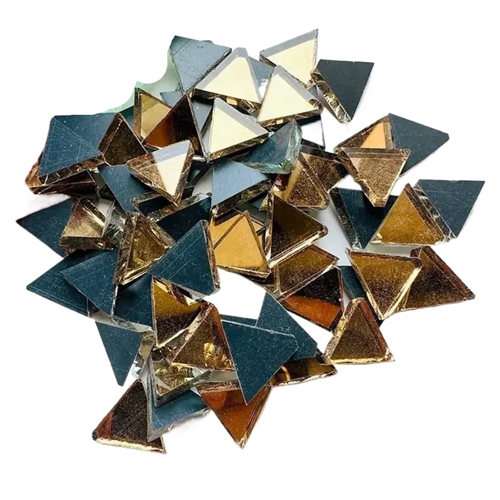 Mtadsbkfp Color 05 Mixed Colour Stained Glass Mosaic Tiles, Ceramic Mosaic Tiles Triangle Mirror Diy Arts Crafts Multicolor 100G(Color 05)