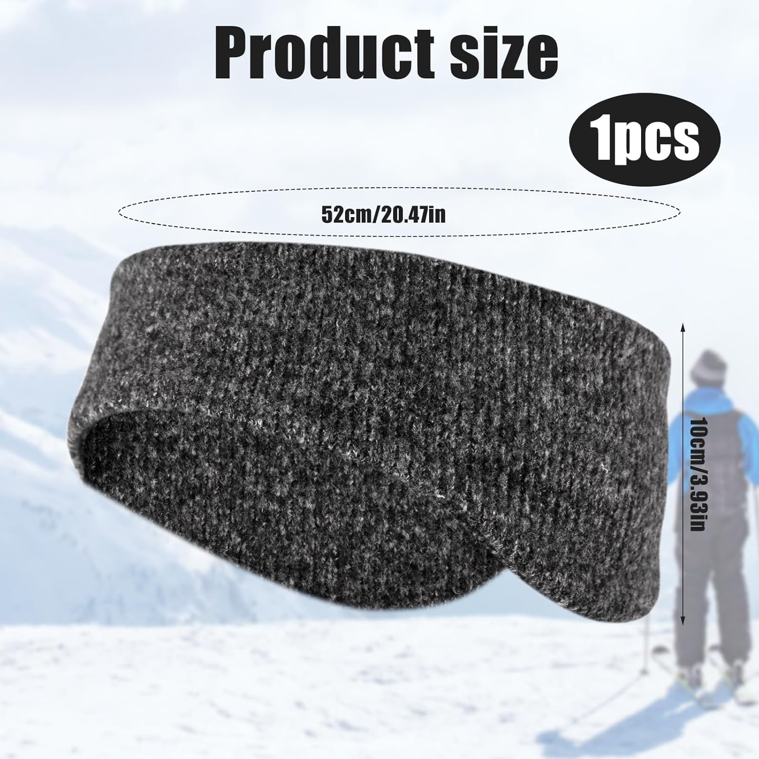 Winter Ear Warmers, Elastic Ear Covers Sweatband Running Ear Muffs Headband Soft Knit Winter Earmuffs Thermal Sport Headbands for Cold Weather Men Women (Gray)