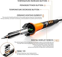 Vista 4 de Soldador LCD de 90 W 110 V, kit de soldador, herramienta de pistola de soldadura 10 en 1, 5 puntas de soldador, alambre de soldadura, pasta