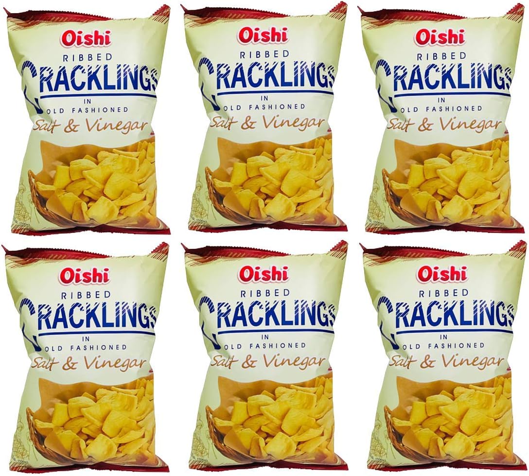 Ribbed Cracklings in Old Fashioned Salt & Vinegar 90g, 6 Pack