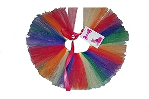 Handcrafted Rainbow Mesh Dog Tutu for Large Female Canines