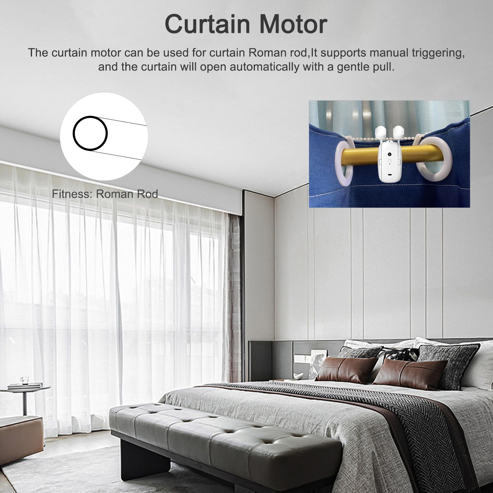 Generic Abridor de Cortinas Automáticas, Manual de Control de Aplicaciones Activador de Control de Voz Inteligente Abridor Automático de Cortina y de Más Cercano Electrónica para Hogar, Oficina,