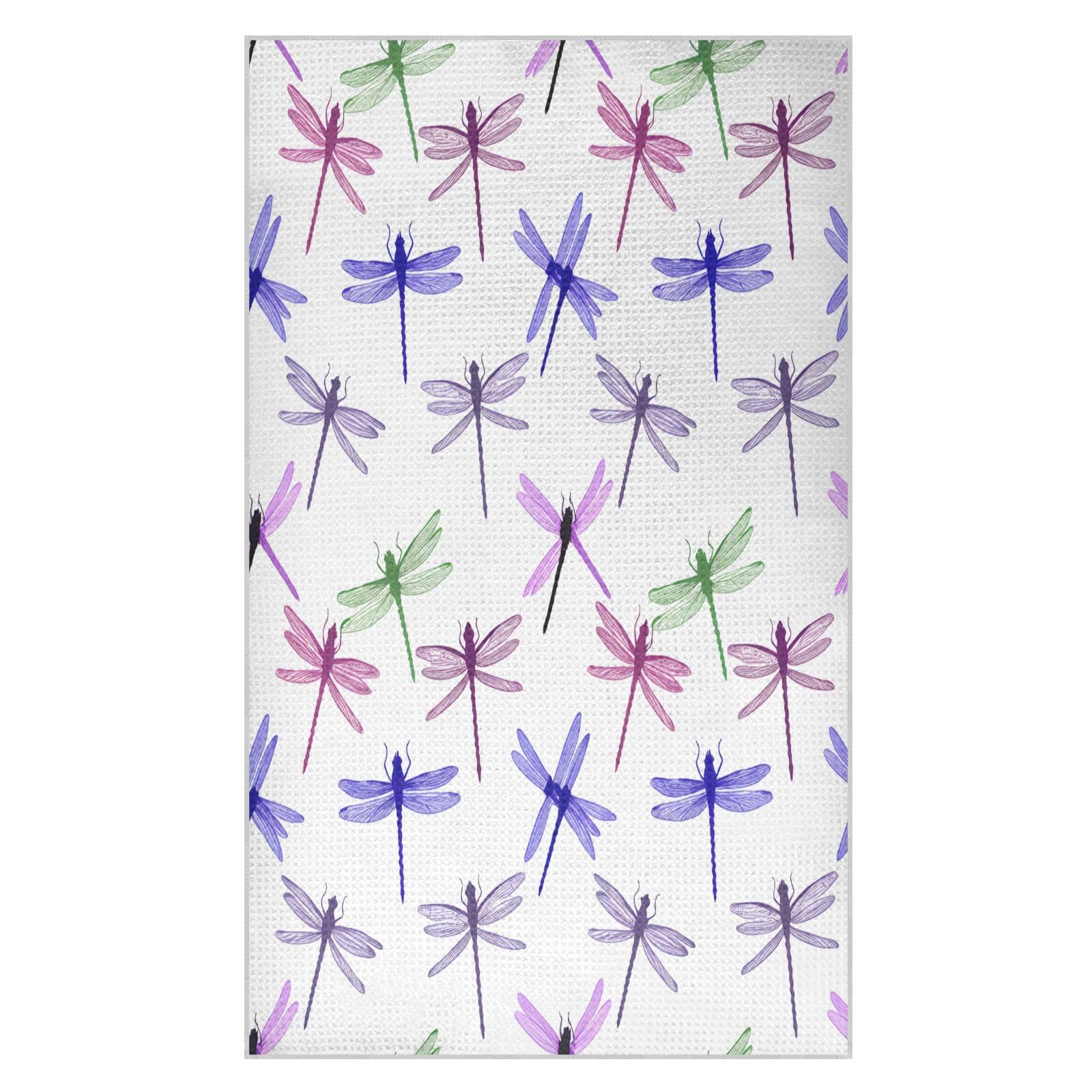 BURSTDDY Dragonflies Kitchen Towels,Absorbent Dish Towels 1 Pack