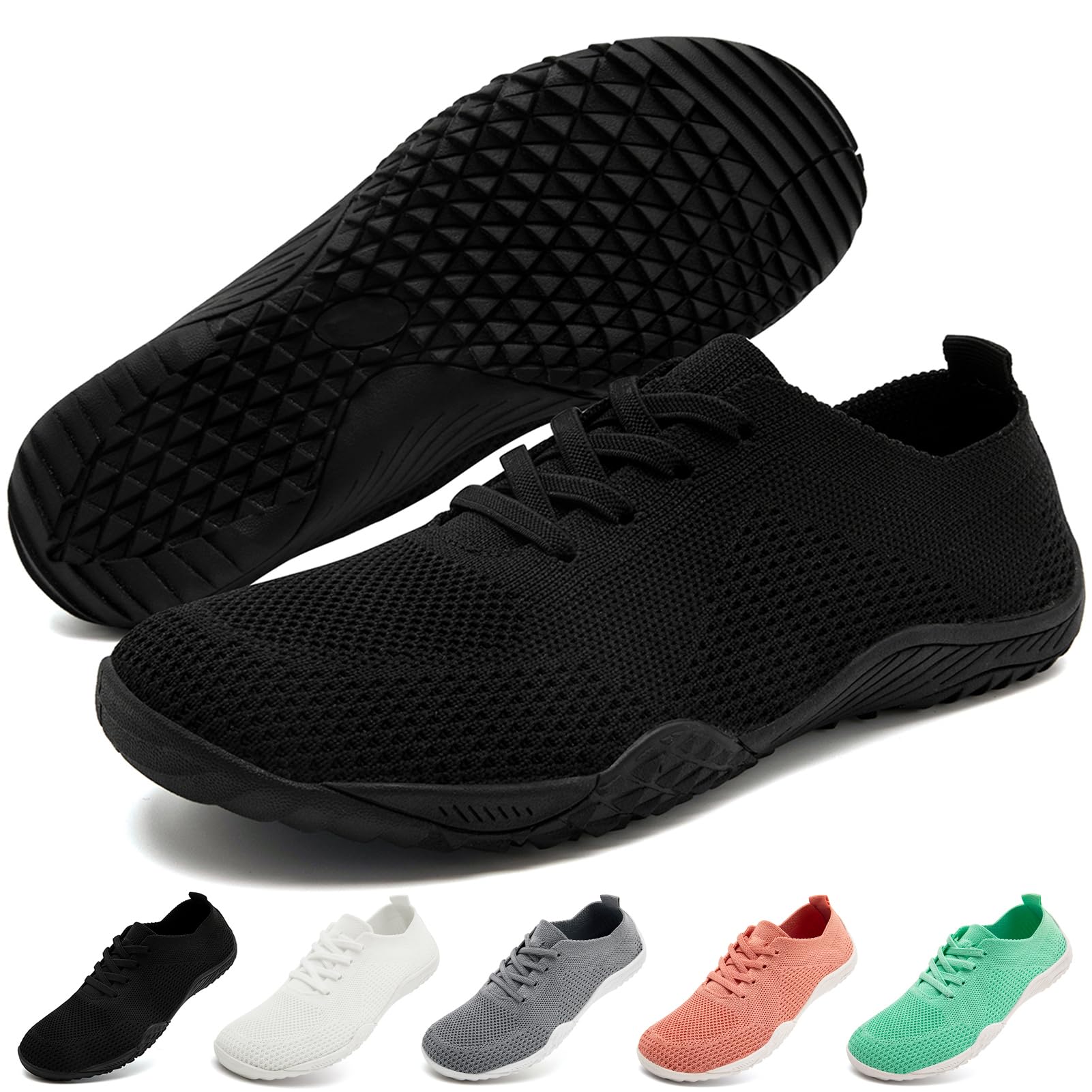 RJYWGS Barfuss Schuhe Damen Barfuß Loafer Laufschuhe Hallenschuhe Turnschuhe Sportschuhe Sneaker Gum Bequeme Soft Leicht Zero-Drop Solhe Atmungsaktiv Slipper Trail Fitness