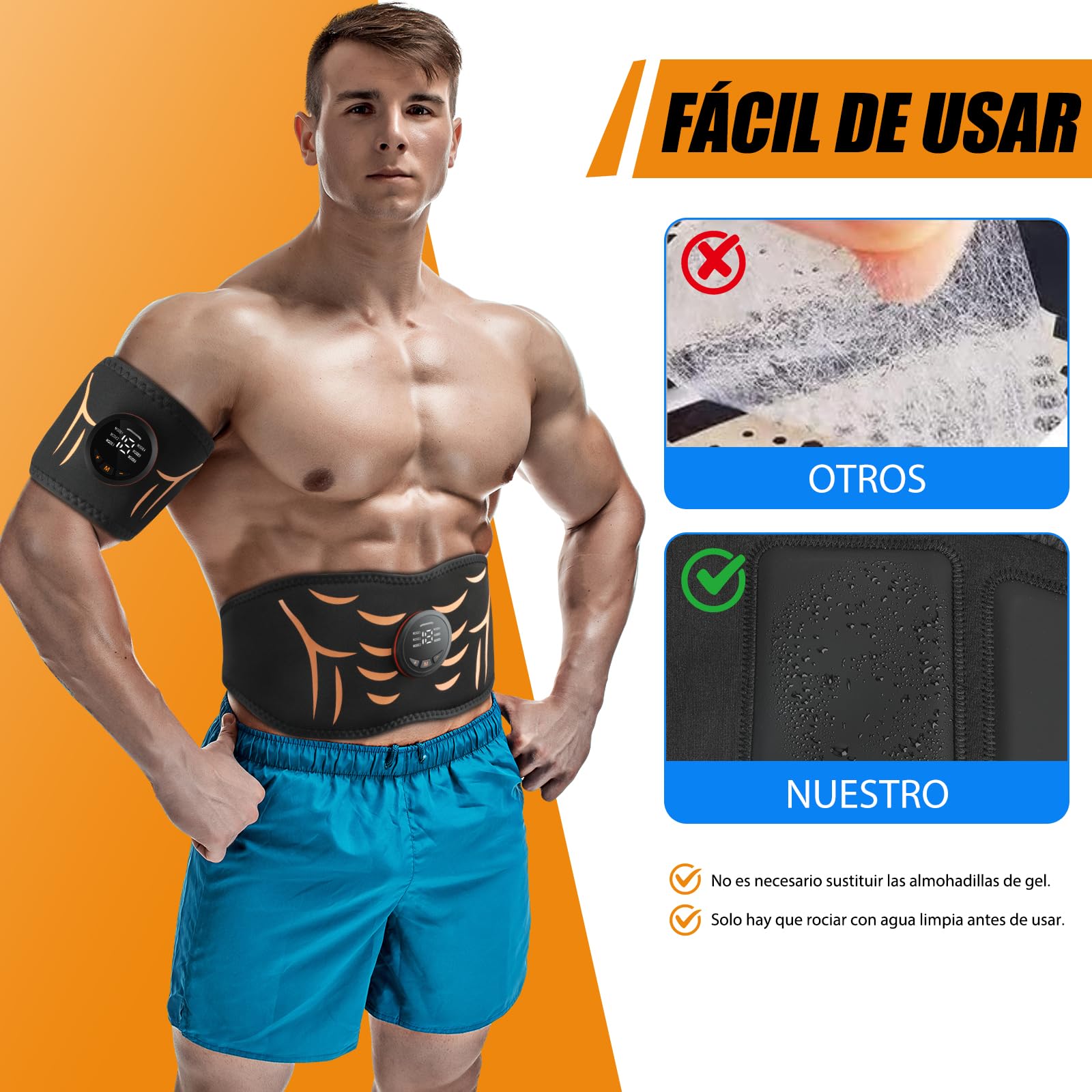 CinturóN Tonificador Muscular - Fuerte Ab Electroestimulador Muscular Con 6 Modos Y 18 Niveles De Intensidad Para Hombres Y Mujeres CinturóN Estimulador Muscular Abdominal Para Casa Oficina Y Gimnasio