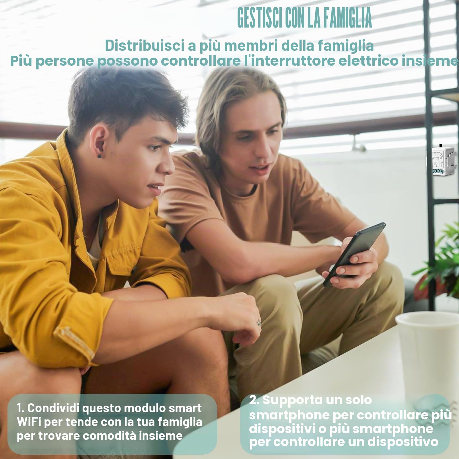 Tuya WiFi, interruttore per tapparelle, modulo per tapparelle, 2,4 GHz, controllo Alexa Smart, controllo app per tapparelle, funzionamento con Alexa/Google Home, 4 pezzi