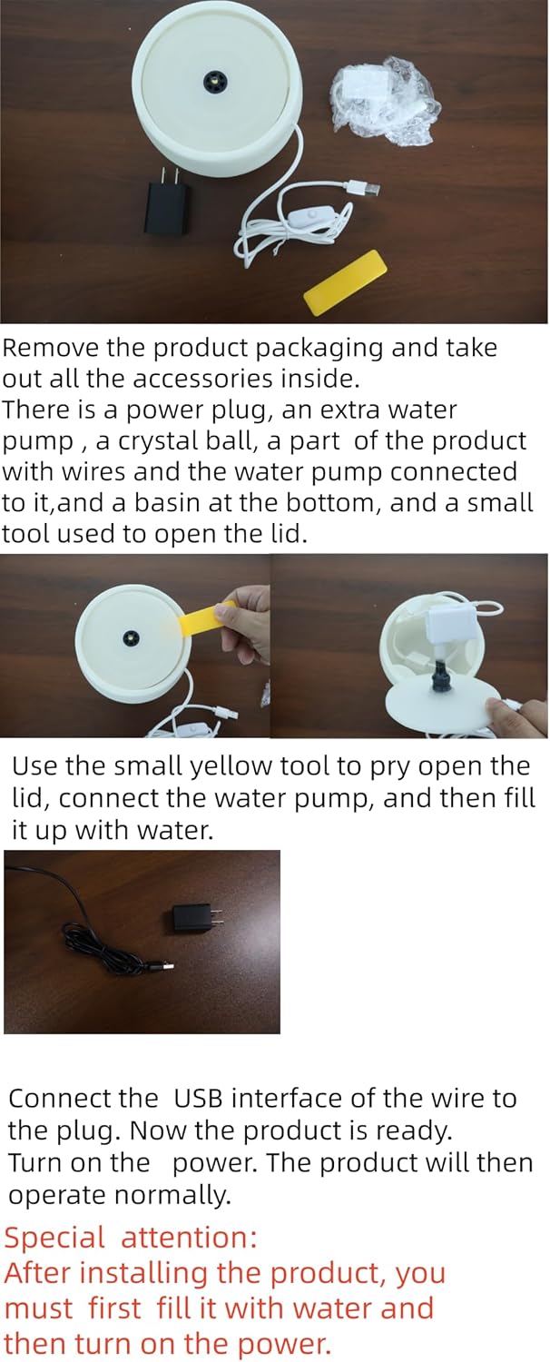 Tabletop Water Fountain - Desktop Humidifier Indoor Waterfall Fountain Home Decoration for Office, Living Room, or Bedroom