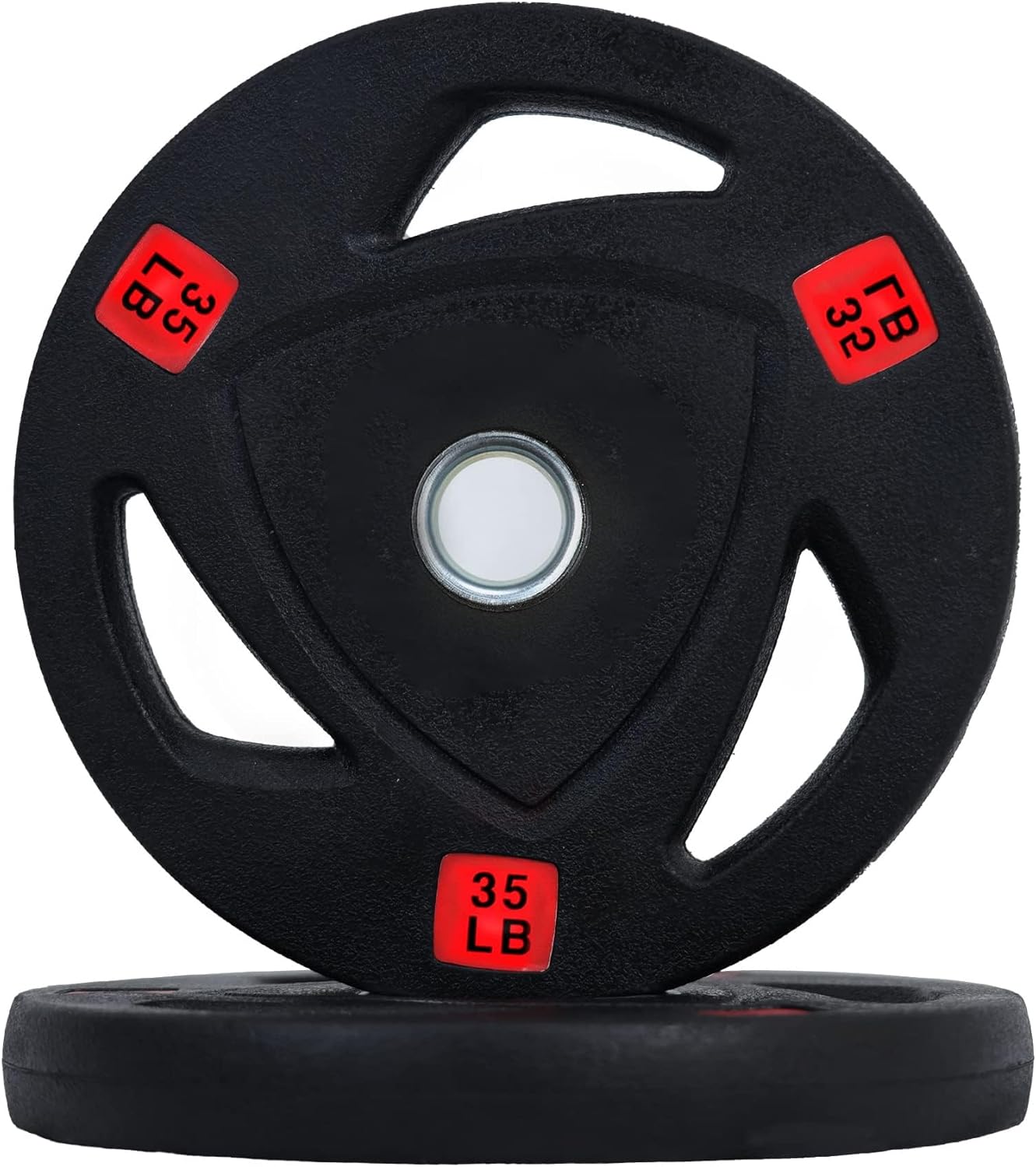 Olympic Cast Iron 2-Inch Weight Plate for Strength Training & Weightlifting, Rubber Coate Style, Multiple Weights Available