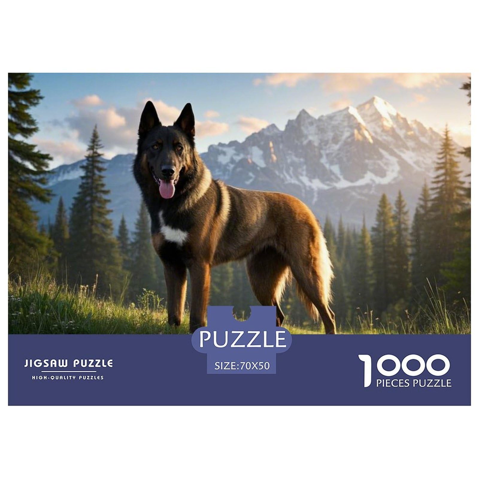 Jigsaw Belgian Malinois Dog 1000 Pieces Challenge Toy for Adults,Forest Impossible Jigsaw Puzzles 1000 Piece Educational Game for Adults Or Families 70x50cm/1000pcs — image 1