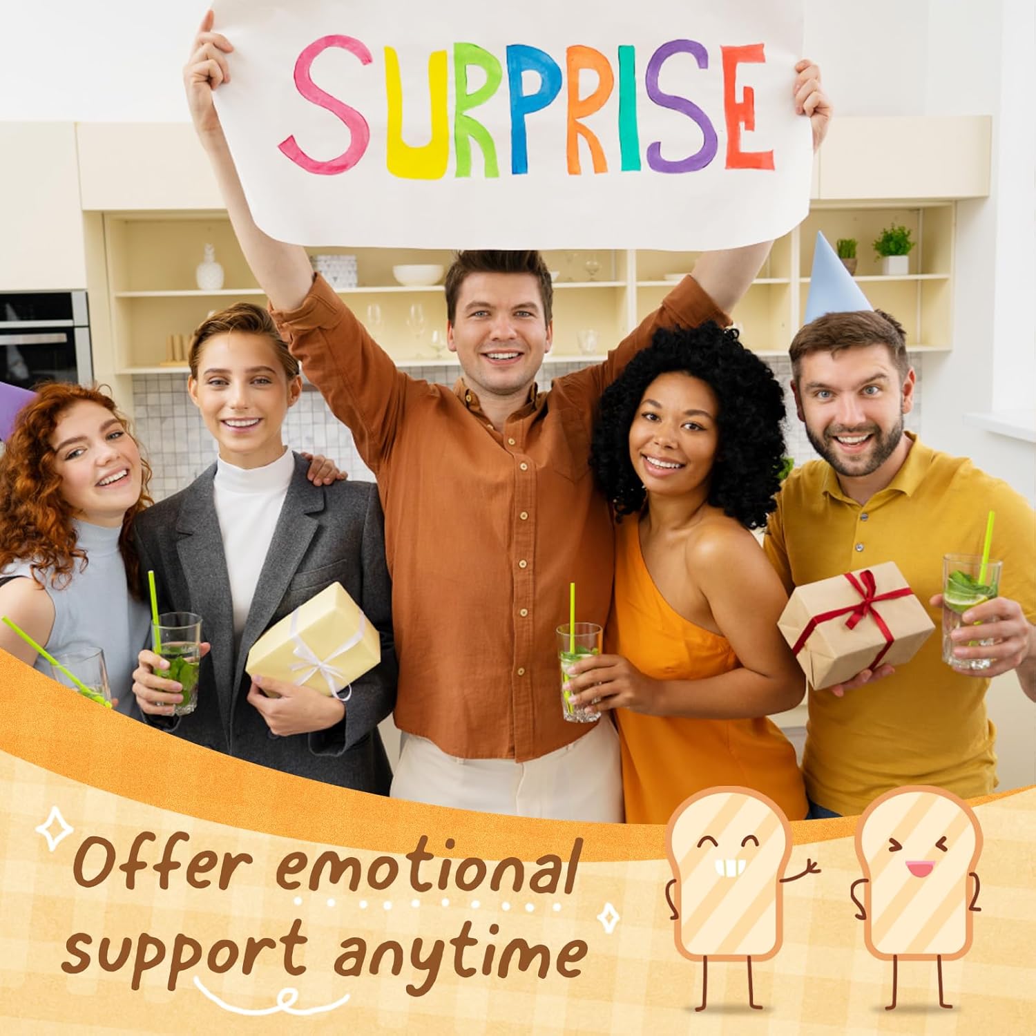 Funny Crochet Toast for Her Him, Positive Employee Appreciation Gifts for Team, Teamwork Best Team Gifts Christmas for Coworkers Colleagues Employees, Inspirational Office Decor Desk Decor - Image 2