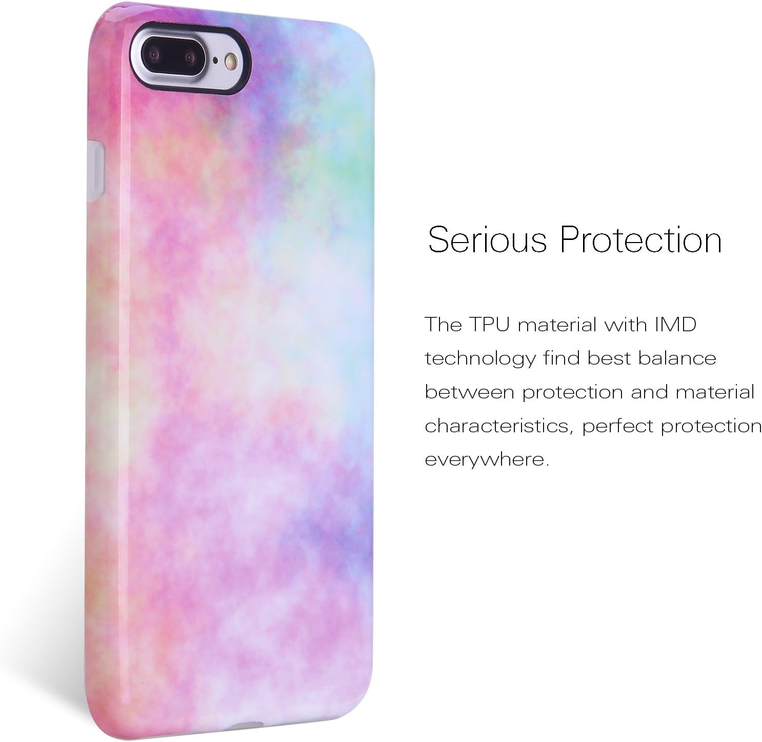 Color iPhone 7 Plus Case, 5.5 inch Slim Shockproof Glossy Marble Pattern Soft Flexible TPU Cover Case for Apple iPhone 7 Plus