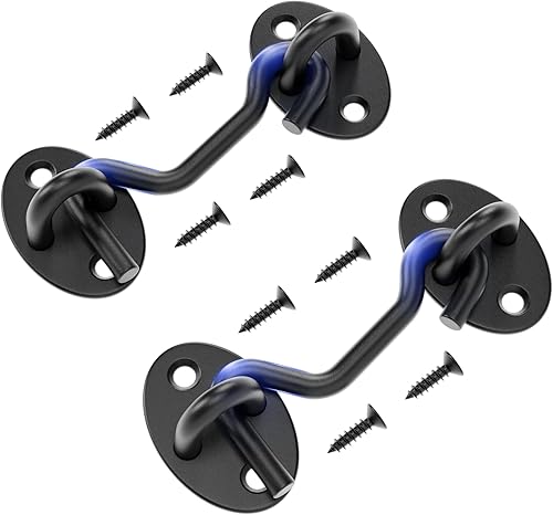 TRIPLE DEER Paquete de 2 pestillos de gancho y ojal de 3 pulgadas, pestillo de privacidad para deslizamientogranerocobertizopuerta, ventana,