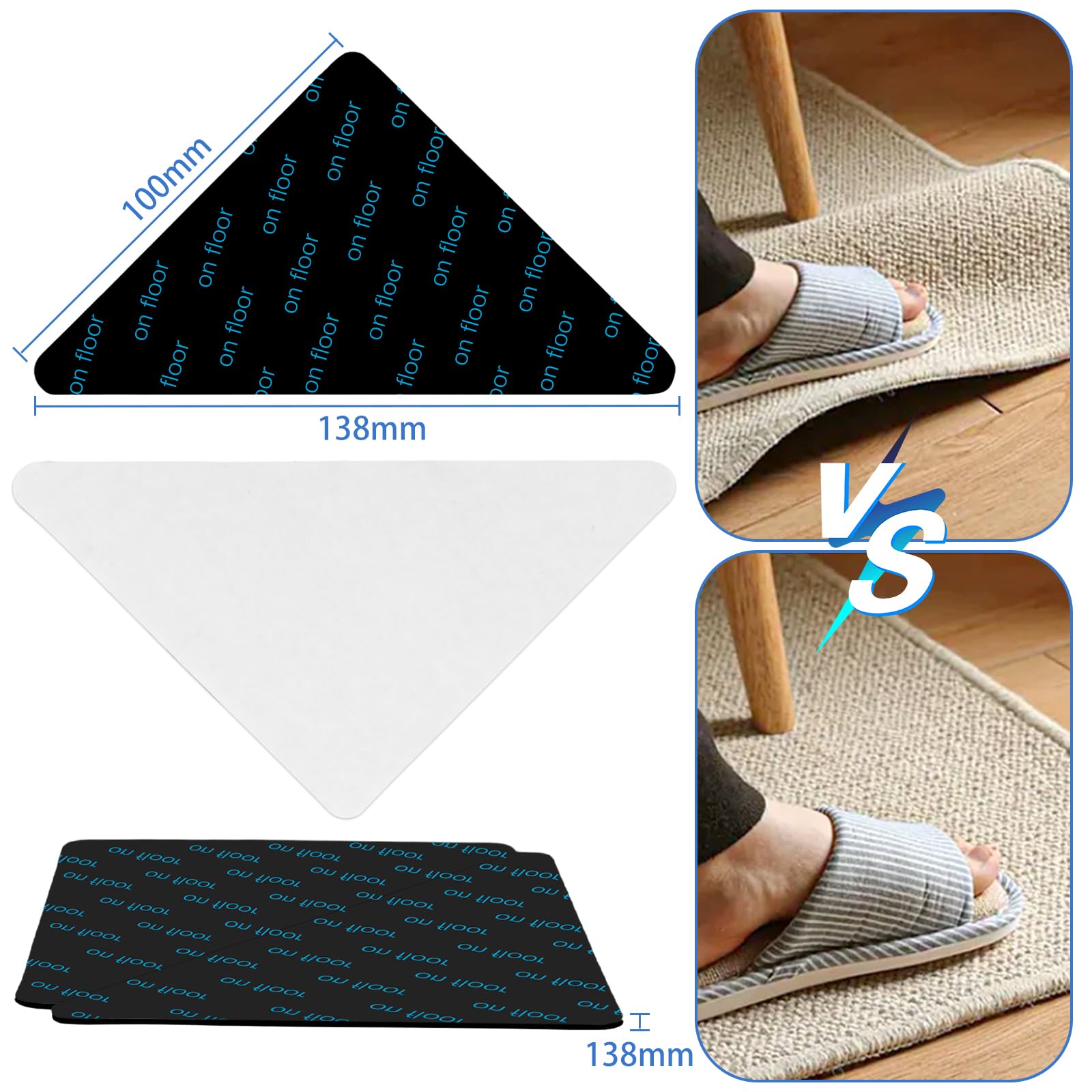 16 Stück Antirutschmatte für Teppich，Teppich Antirutsch Pad，Teppichs Antirutschunterlage，Antirutsch Teppichs，Anti rutsch für Teppichh